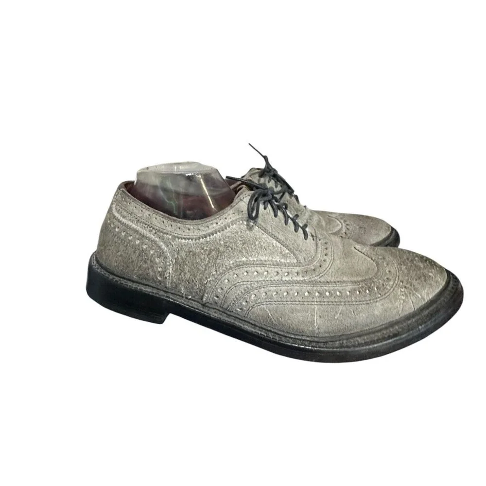Allen Edmonds McTavish Wingtip Oxford Shoes Mens US 10.5 B Smokey Grey Leather